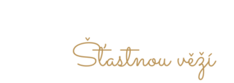 Logo, bydlení pod šťastnou věží, bílá, zlatá, řadový dům